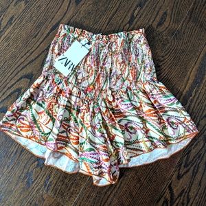 Zara Smocked Satin Short